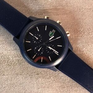 Men's Chronograph L.12.12 Blue Silicone Strap Watch 44mm